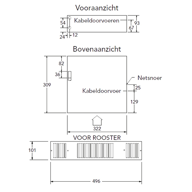 Plintverwarming KICKSPACE 500 RVS