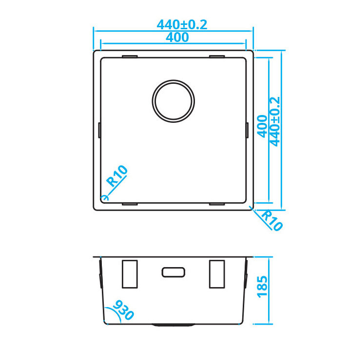 CARESSI CABLPP40R10 Spoelbak Basic Line