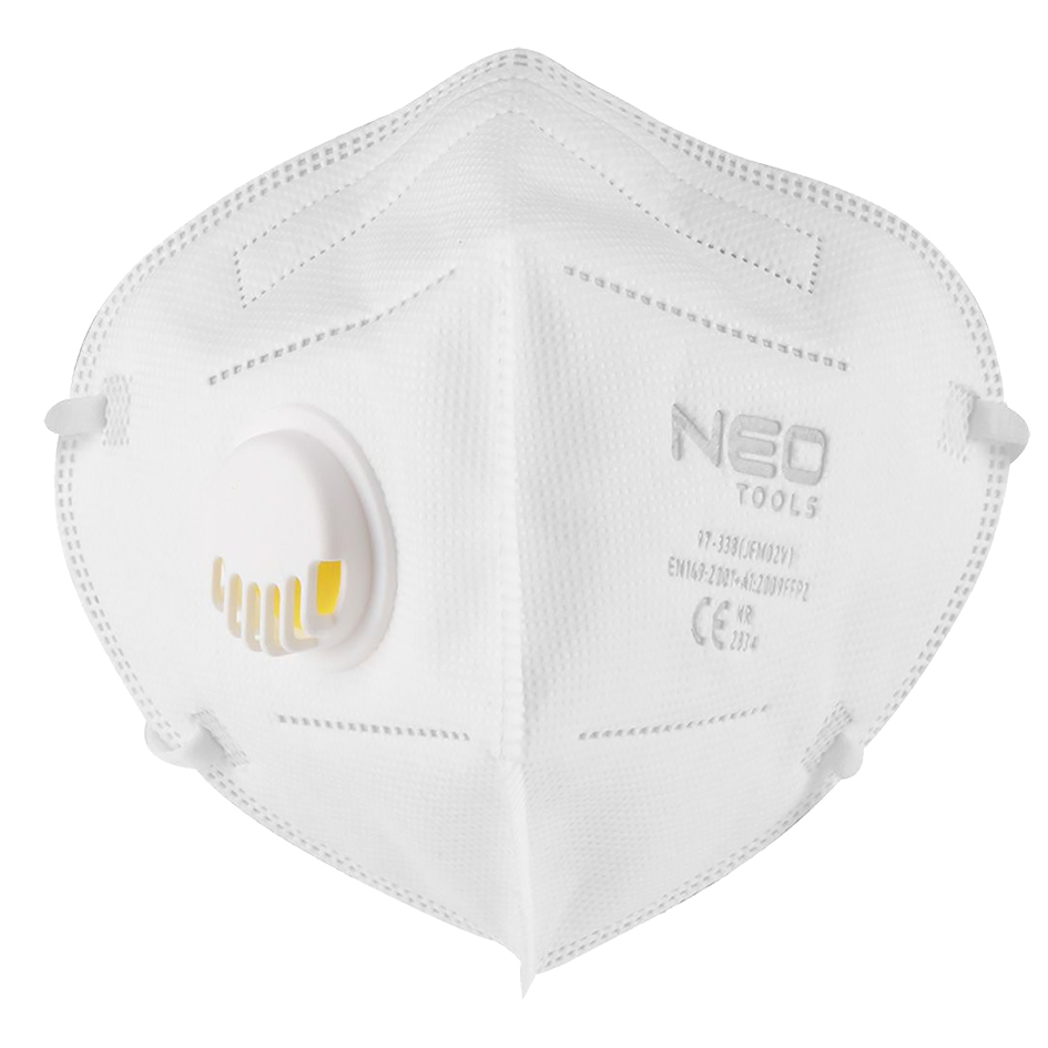 Stofkap, fijnstof+filter FFP2 per 5 stuks, CE en TUV