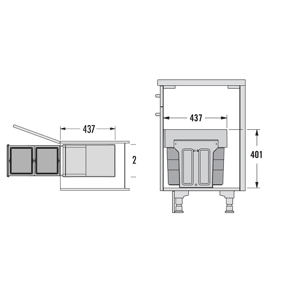 HAILO Tandem Afvalemmer