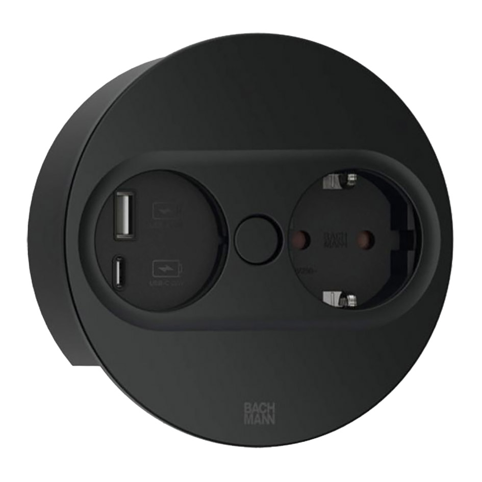 Twist-2 Rond, 1-voudig/RA +USB-A&C-lader