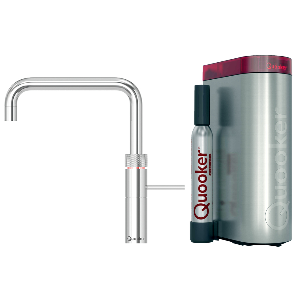 QUOOKER Pro3 Square Chroom + Cube