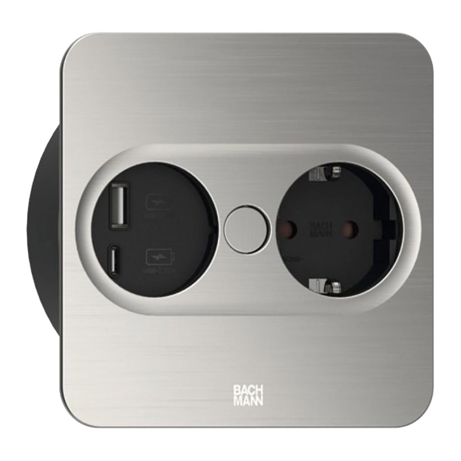 Twist-2 Vierkant, 1-voudig/RA +USB-A&C-lader