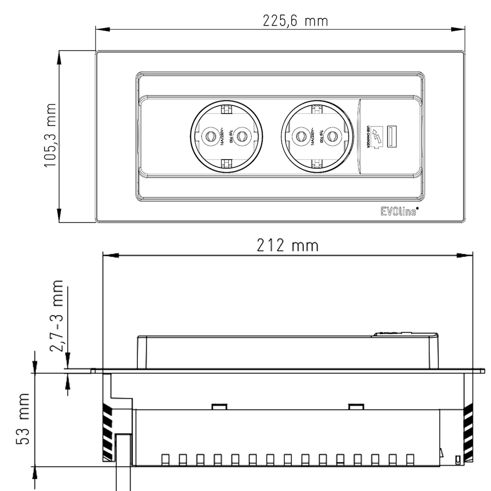 OUTLET EVOline BackFlip contactdoos