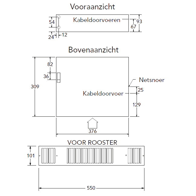 Plintverwarming KICKSPACE 600 RVS