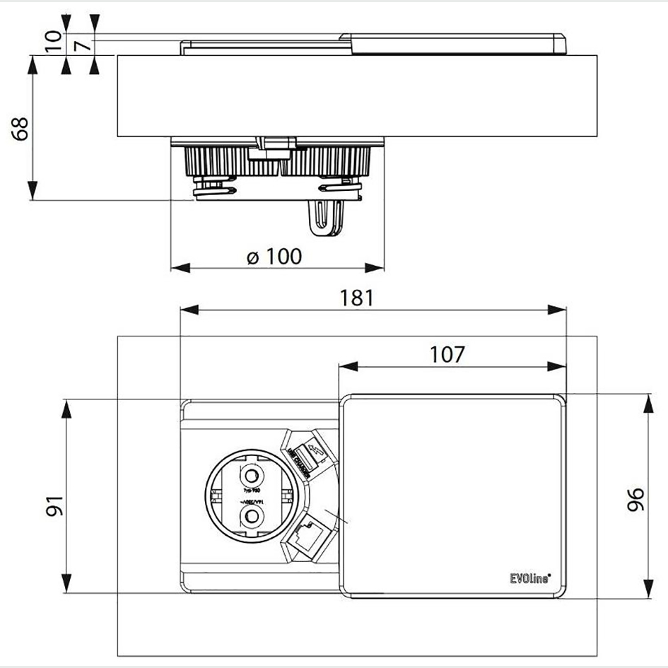 OUTLET EVOline Square contactdoos