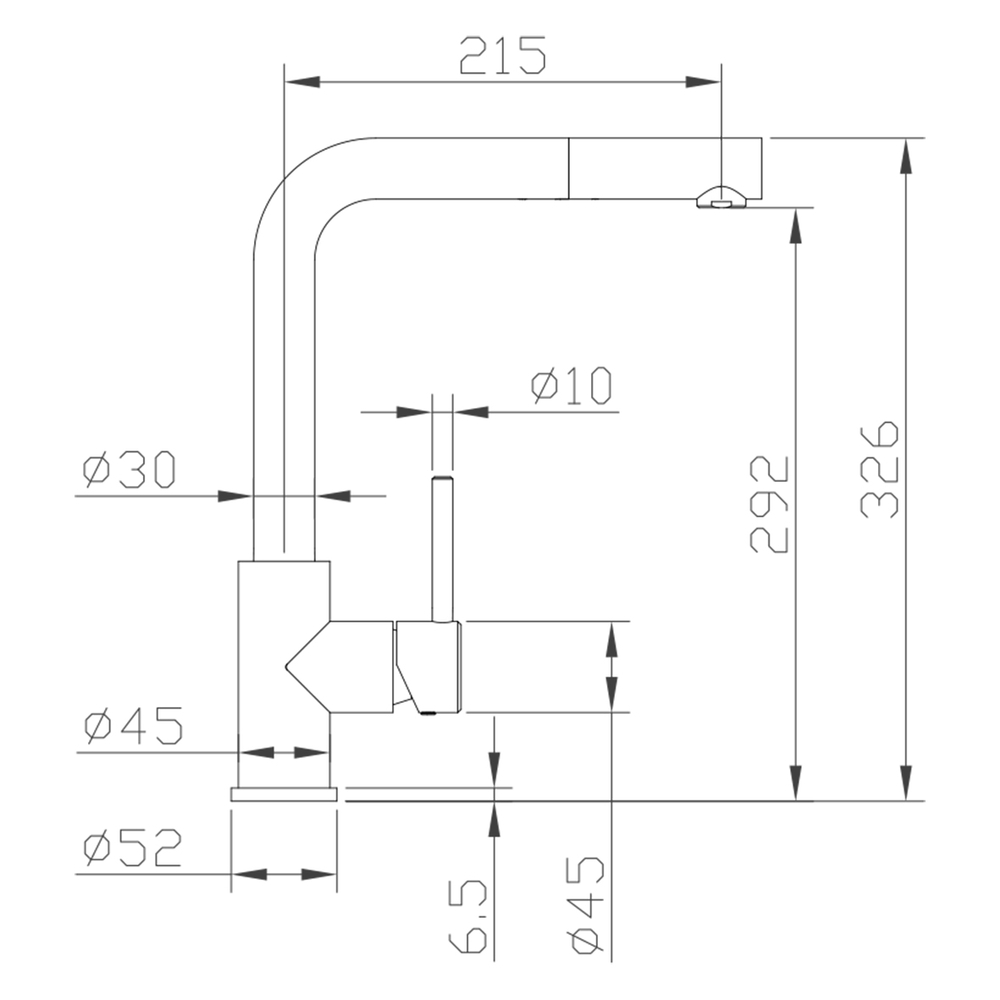 CARESSI Basic Line eenhendel keukenmengkraan