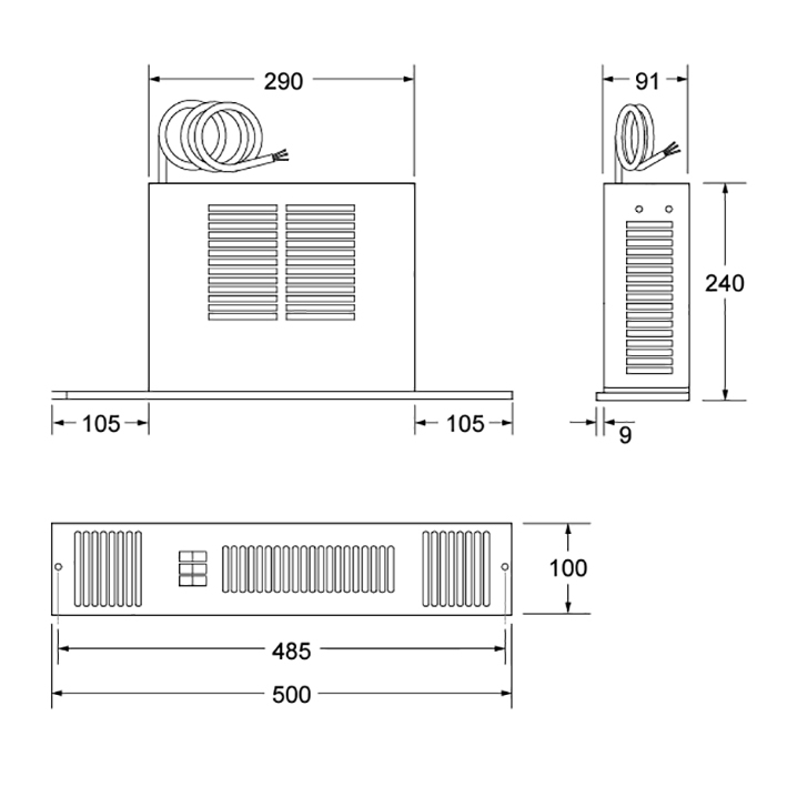 SPACE SAVER SS2E Plintverwarming