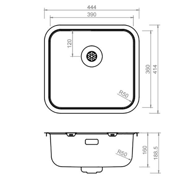 CARESSI CABLPP39R50 Spoelbak Basic Line