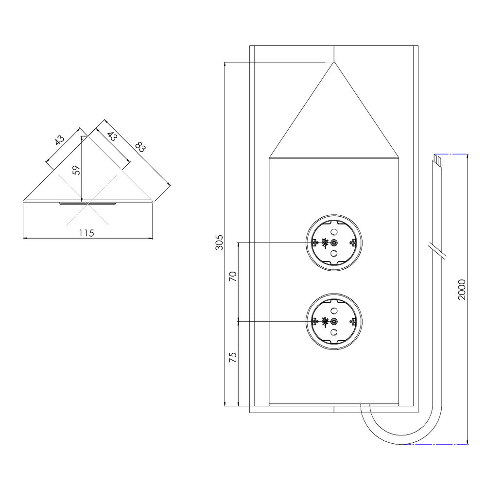 CARESSI Energiezuil 2ST22P