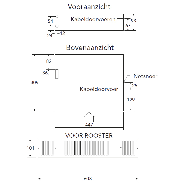 Plintverwarming KICKSPACE 800 zwart