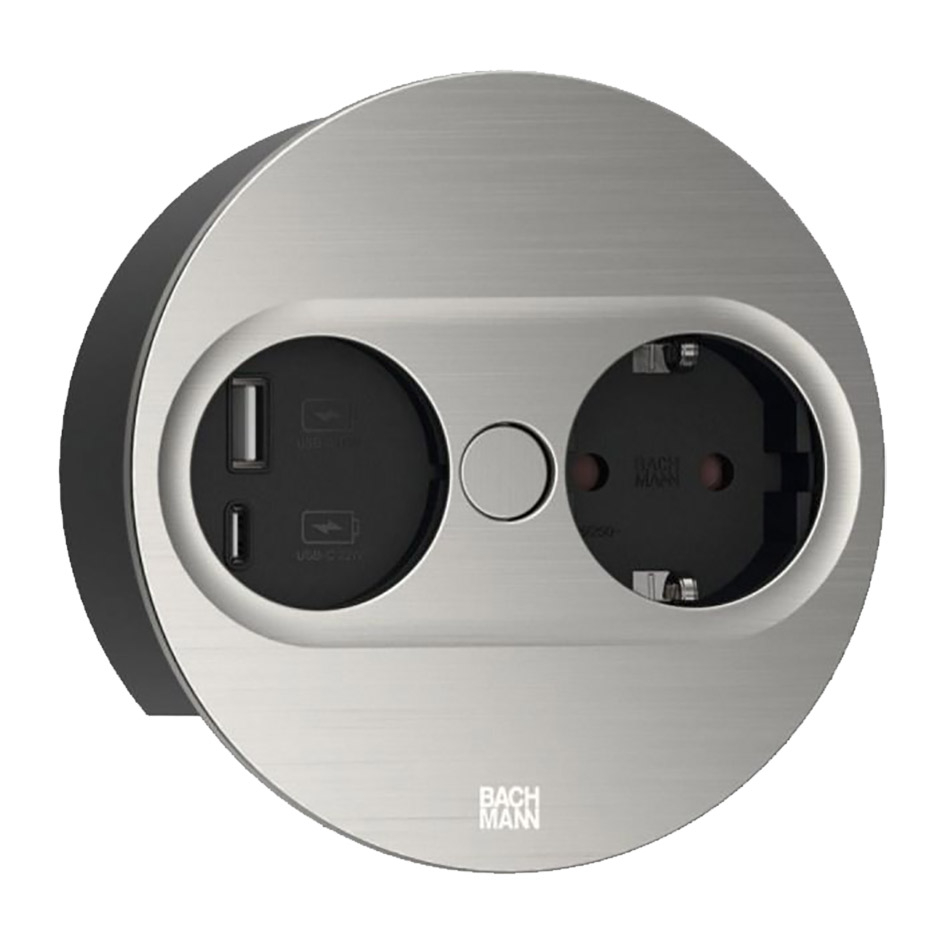 Twist-2 Rond, 1-voudig/RA +USB-A&C-lader