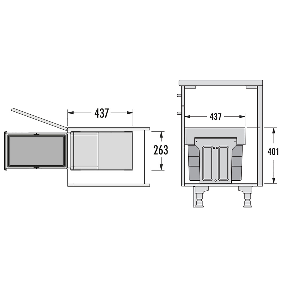 HAILO Tandem Afvalemmer