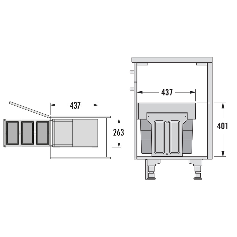HAILO Tandem Afvalemmer