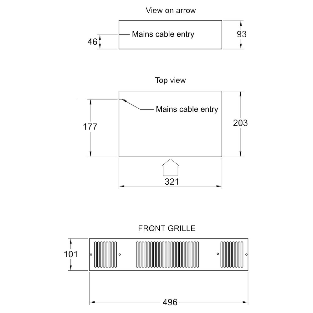 Plintverwarming KICKSPACE 500-E RVS