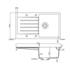 CARESSI Quartz Spoelbak 77x45cm incl. kraan